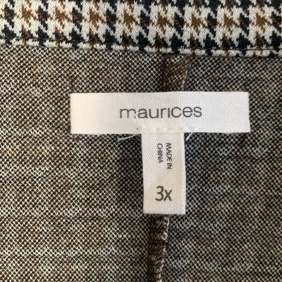 Maurice’s Houndstooth Double Breasted Oversized Lightweight Knit Blazer Plus 3x - Picture 6 of 9